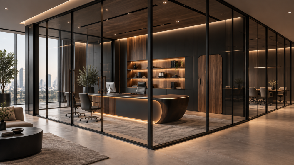 demountable glass partition