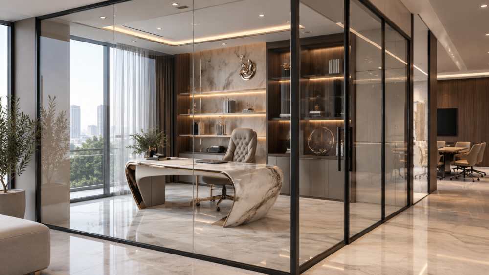 demountable glass partition